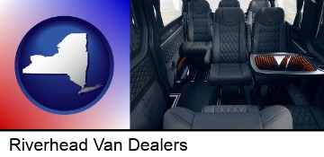 black leather seats in a customized van in Riverhead, NY